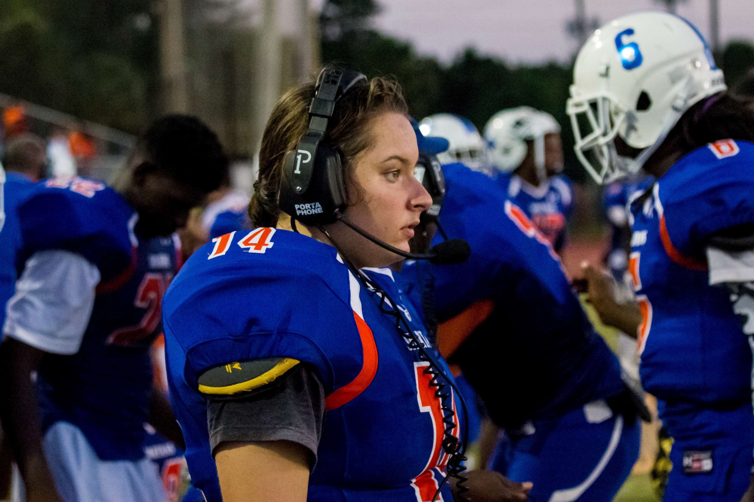 PHOTO: Holly Neher, 16, made history in the state of Florida when she started as quarterback for her Hollywood Hills High School varsity football team.