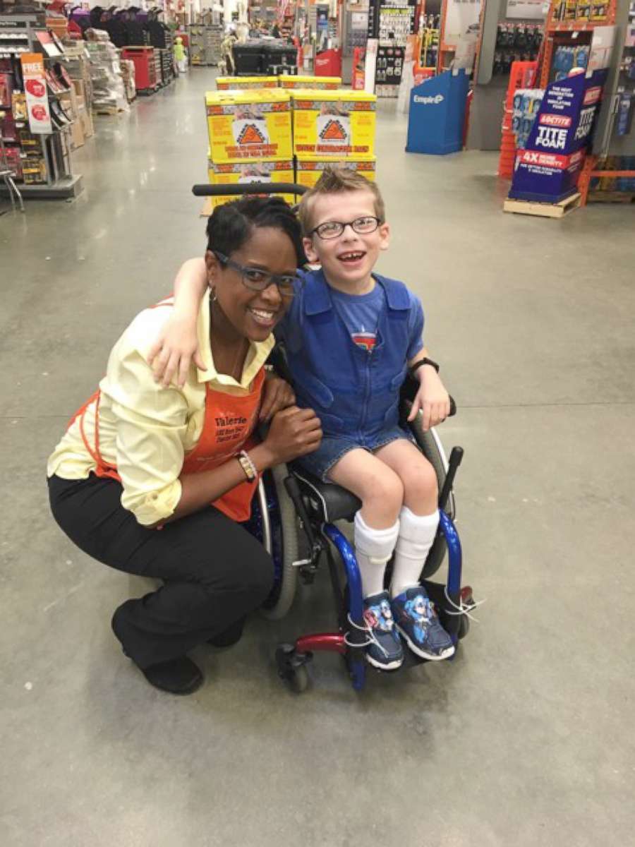 PHOTO: Mom Aimee Mcilroy of Wake Forest, North Carolina, publicly thanked Home Depot employee Valerie Baker on Facebook, after Baker fit the bill for nearly $100 worth of materials for Jackson Mcilroy's Halloween costume.