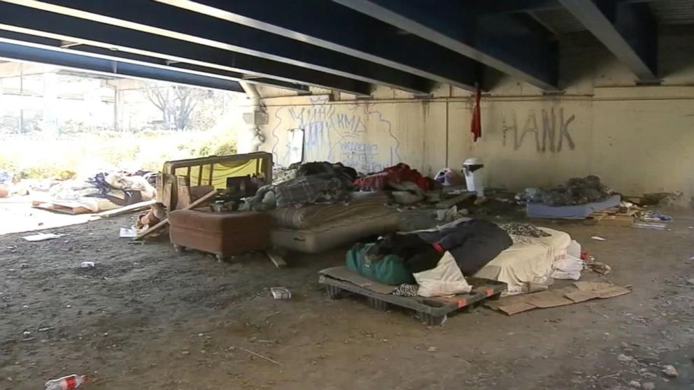 PHOTO: This photo depicts the area under the I-95 exit ramp near Philadelphia, where Johnny Bobbitt and his friends slept. 