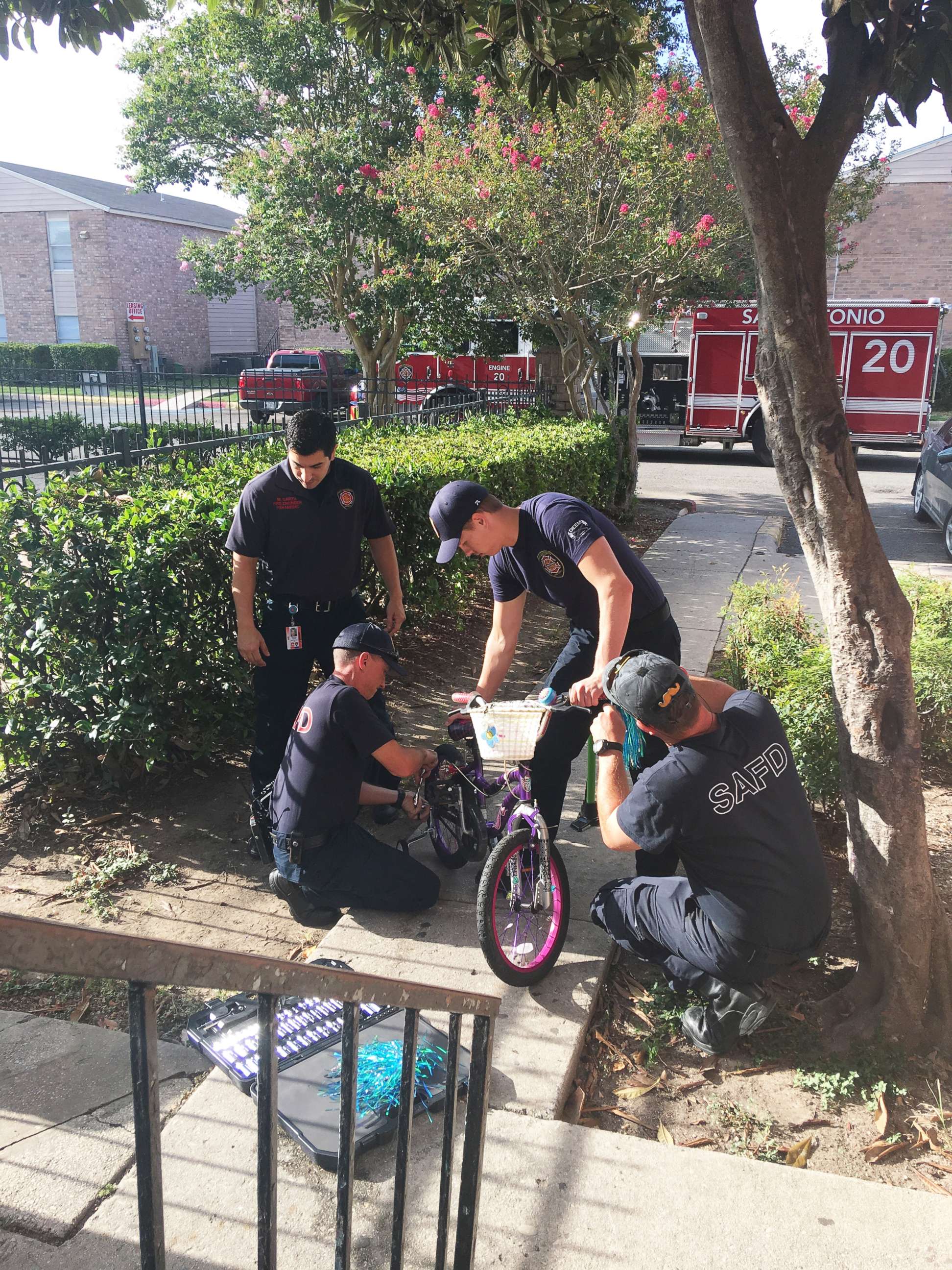 PHOTO: The San Antonio Fire Department surprised Hope Rhoades, 3, with a bike and safety gear after realizing her family couldn't afford one.