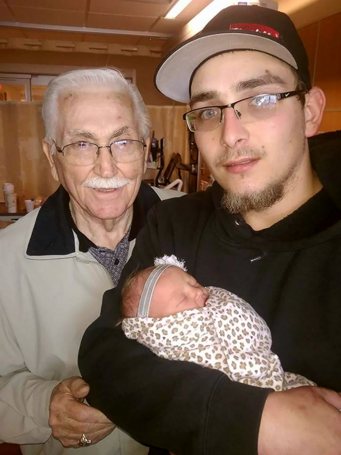 PHOTO: Ameika Pierce was born on April 4, 2017--the same day as her father, Devon Pierce, 26 and her great-grandfather, David Pierce, 85, in Stockton Springs, Maine. 