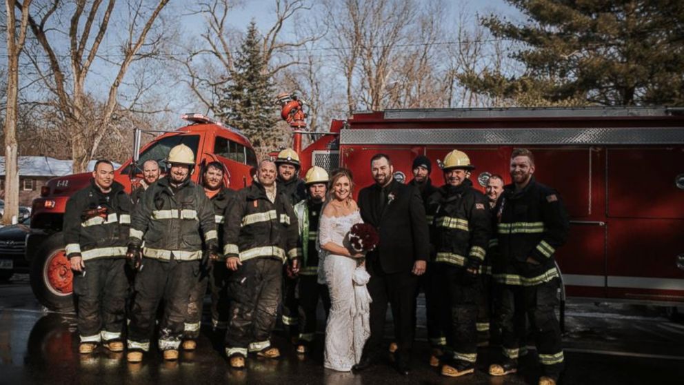 PHOTO: Not even their wedding party bus catching fire was going to keep Krissi and Shane McCollow from having a great ceremony in Nashua, Iowa.
