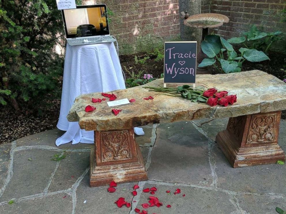 PHOTO: Michael Baker, 23, proposed to Tracie Wyson, 20, with a music video and surprise proposal in a Utah garden.