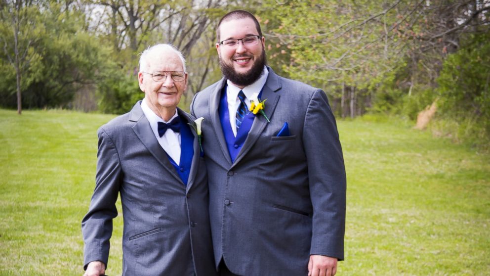 PHOTO: KC Schafer of Clarksville, Indiana, said he always knew he wanted his grandpa, Charles Schafer, 90, to be his best man. 