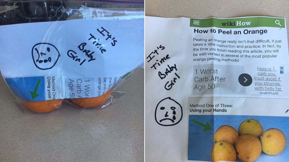 PHOTO: Meg Sullivan's dad peeled her oranges for her school lunch every day except last Wednesday, her last day of high school.