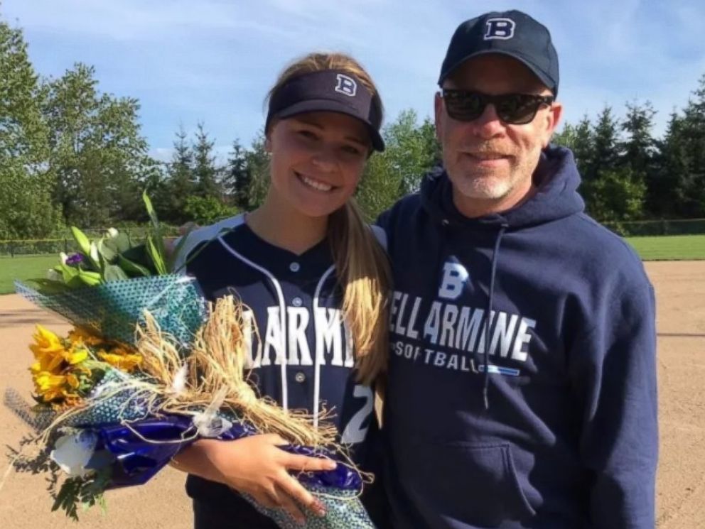 PHOTO: Graduating high school senior Meg Sullivan with her father, Tom.