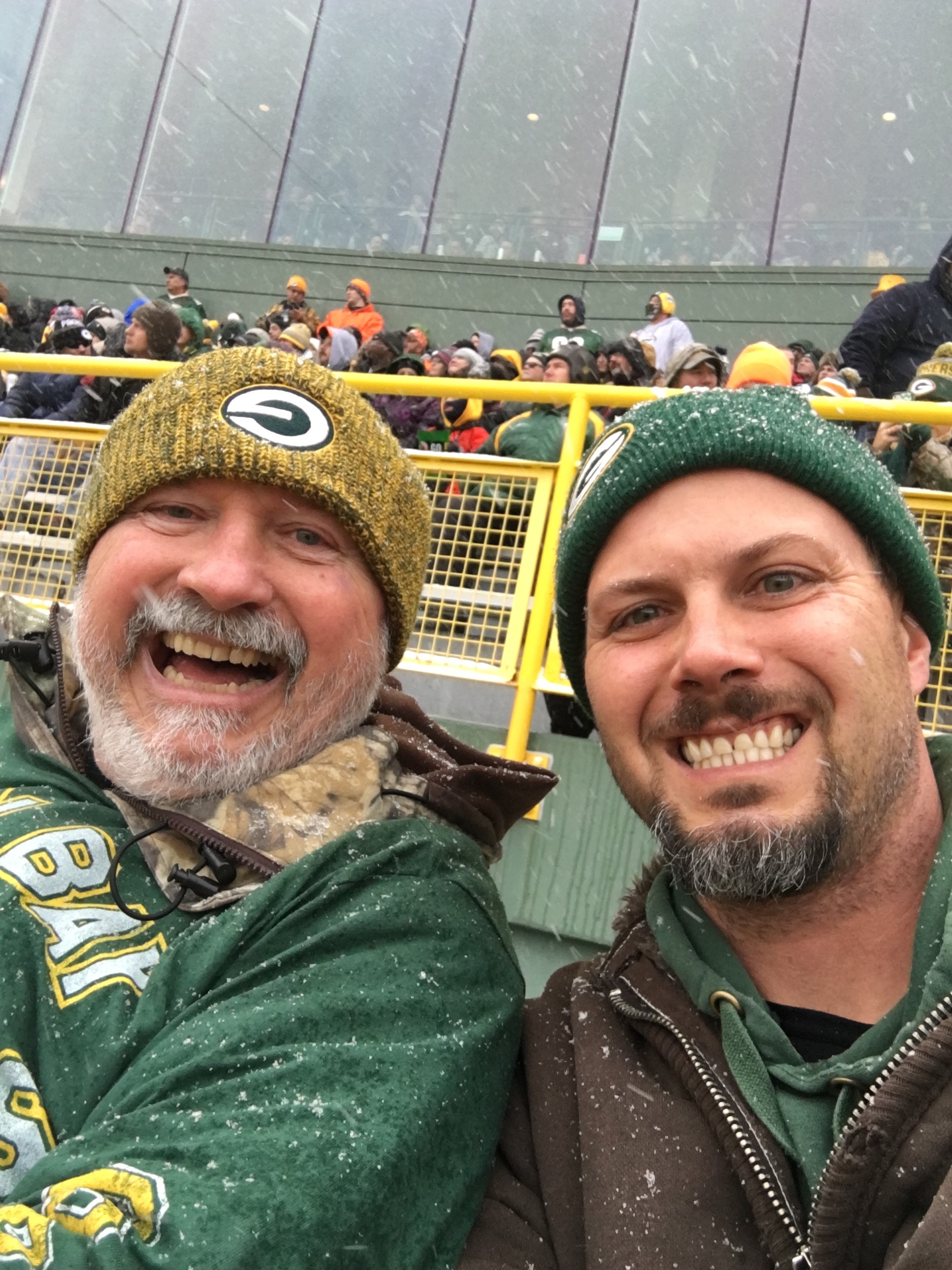 PHOTO: Rich Nowakowski, of Hartland, Wisconsin, was shocked when the construction crew near his house gifted him with Packers tickets, $400 in cash and special team gear.