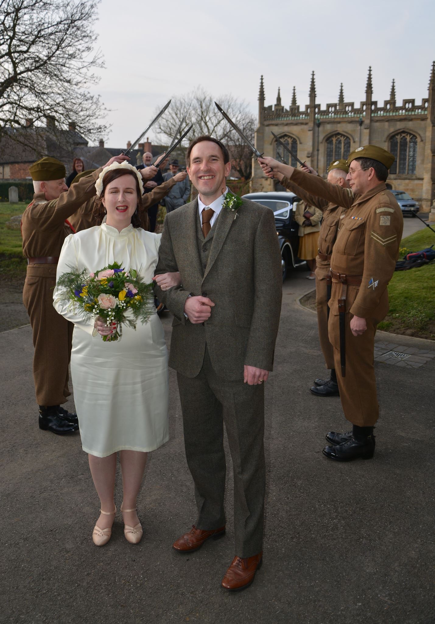 PHOTO: Ria Chambers and Jonathan Jefferies held a 1940s-themed wedding on March 12, 2016 in Bedfordshire, England.