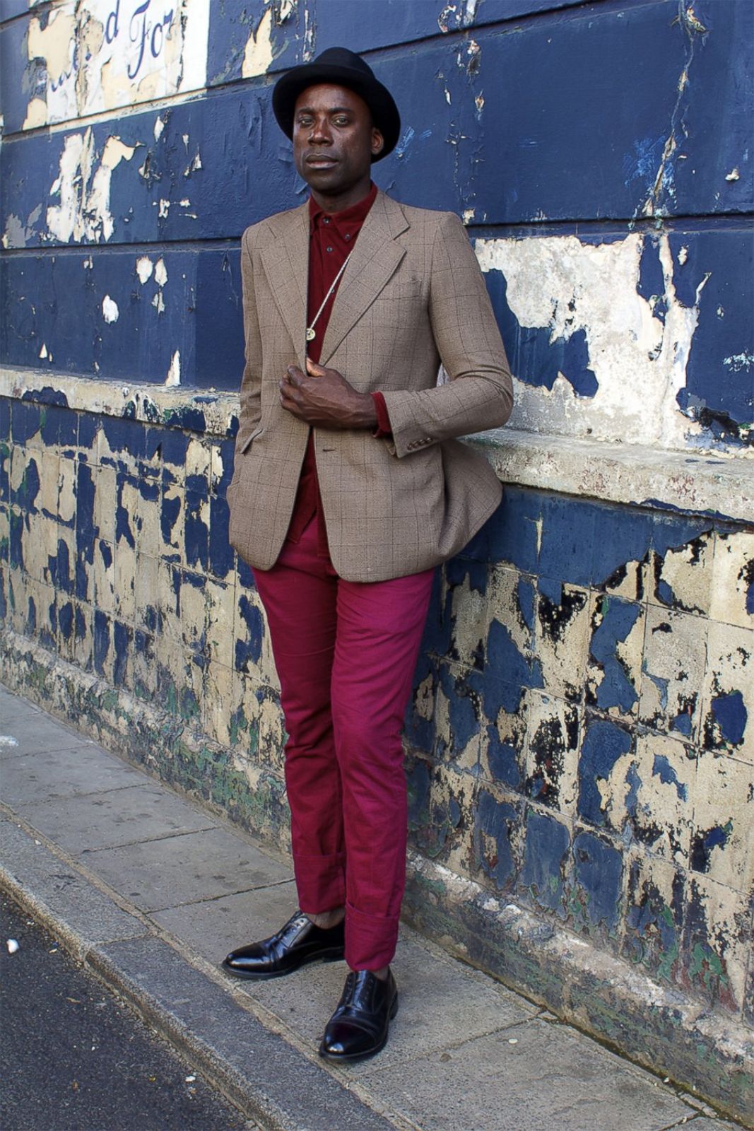 Red pants grey on sale blazer