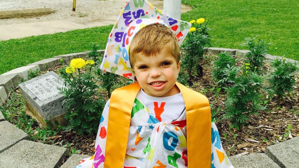 Jordan Planitz, 6, received an honorary diploma from Tri-City High School in Buffalo, Ill.