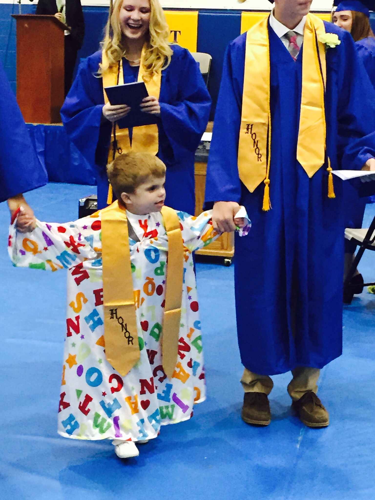 PHOTO: Jordan Planitz, 6, received an honorary diploma from Tri-City High School in Buffalo, Ill.