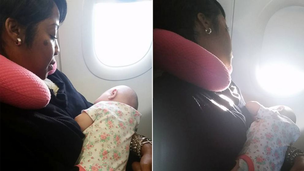 PHOTO: Rebekka Garvison said this woman who held her crying daughter for an entire flight is an angel. 