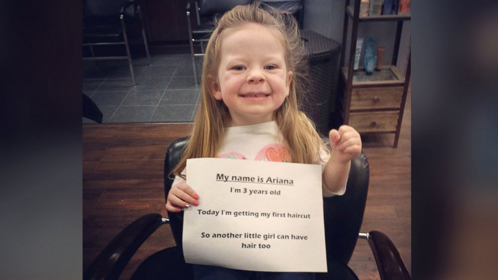 PHOTO: Three-year-old Ariana Smith voluntarily donated her hair to Locks of Love.