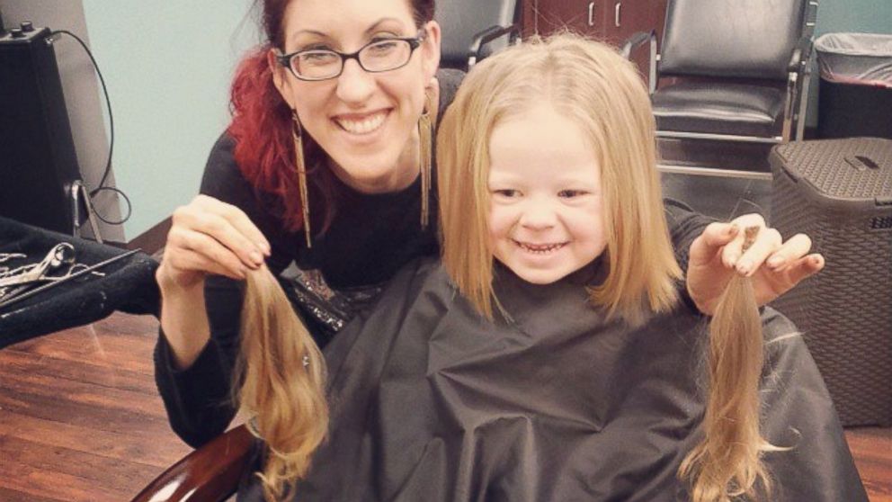 PHOTO: The toddler had 10 inches cut from her hair. 