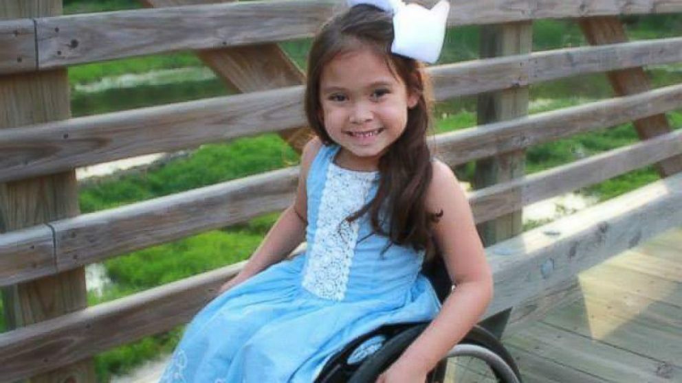 PHOTO: Mayli Gibson is six years old and loves to dance in her wheelchair. 