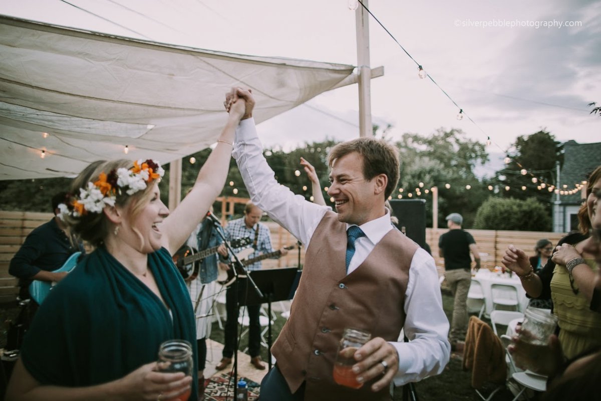 PHOTO: Couple Transforms Their Ratty Backyard into DIY Whimsical Wedding Venue