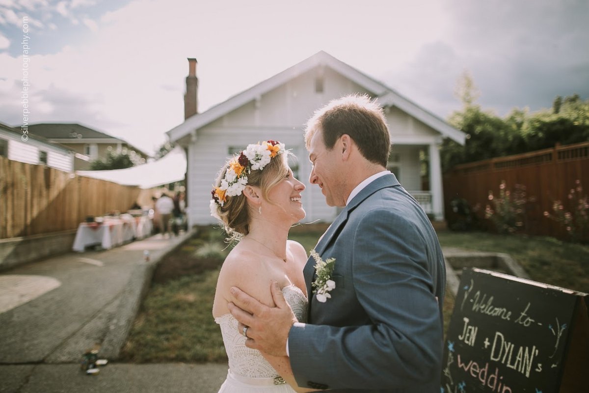 PHOTO: Couple Transforms Their Ratty Backyard into DIY Whimsical Wedding Venue