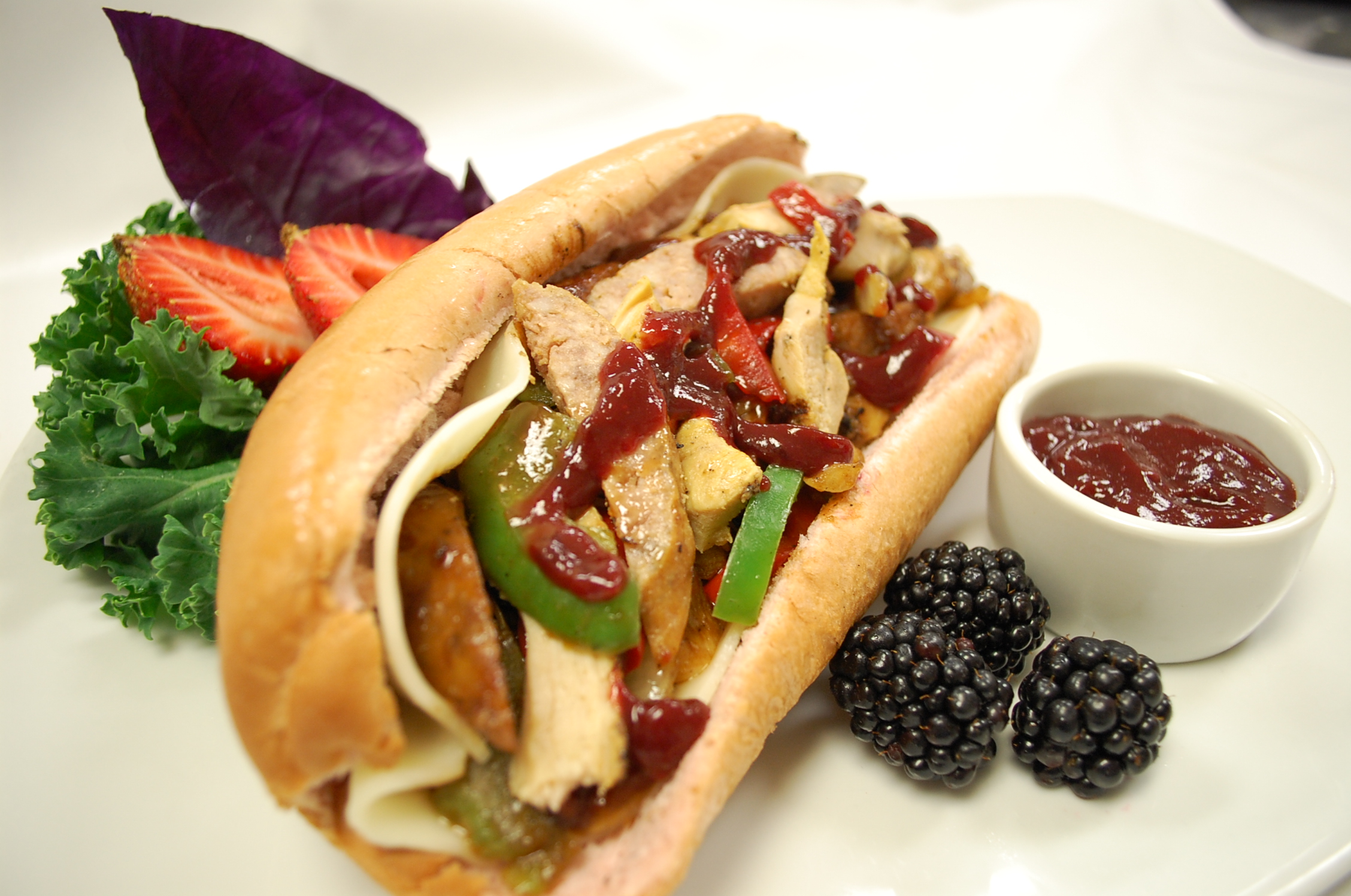 PHOTO: Boysenberry Sauteed Chicken and Sausage Sandwich