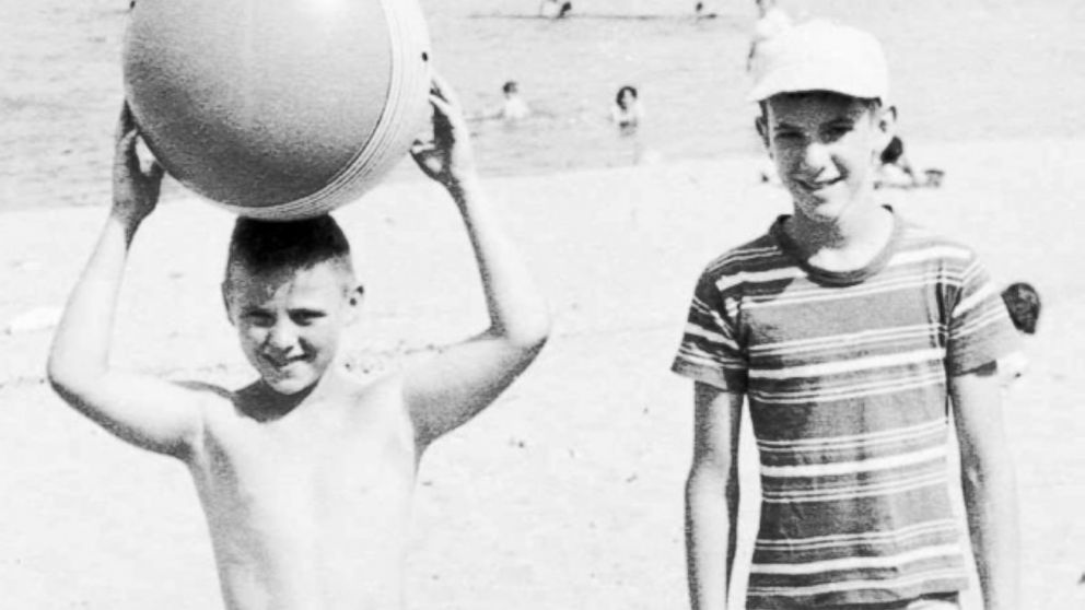 Ron Cole, left, and Duncan Cumming as children at an Ottawa beach in the 1950s.