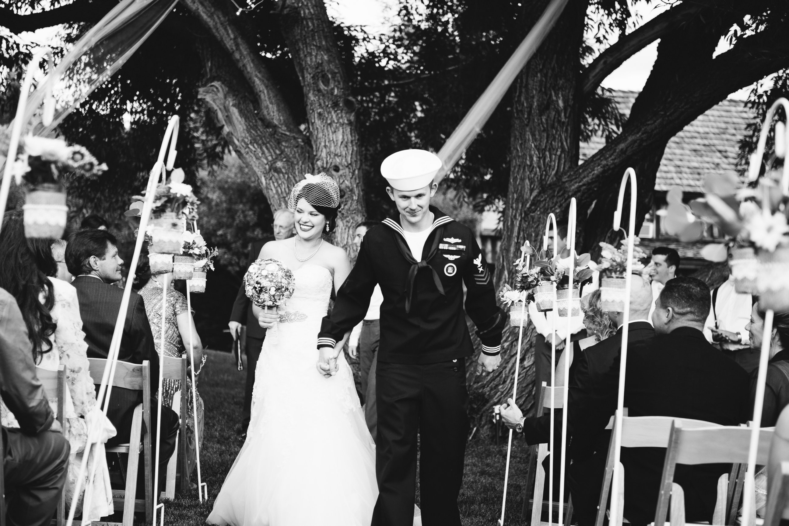 PHOTO: Joshua Bundy, a petty officer first class in the Navy, and his new bride Lacy Wilkinson, both 25, planned a new wedding in a day, with help from "Save My Colorado Wedding," after their Colorado venue was washed out.