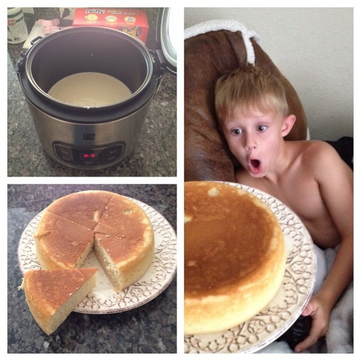 PHOTO: You'll have this reaction, too, to a pancake cake made in a rice cooker.
