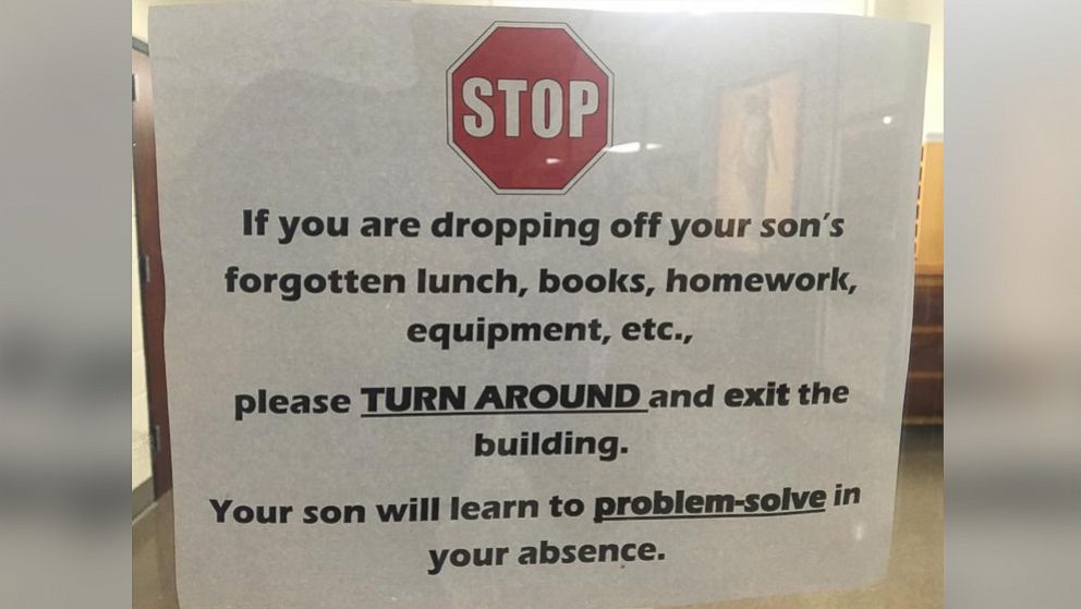 Catholic High School For Boys In Little Rock, Ark. posted this sign to remind parents of its longstanding policy. 