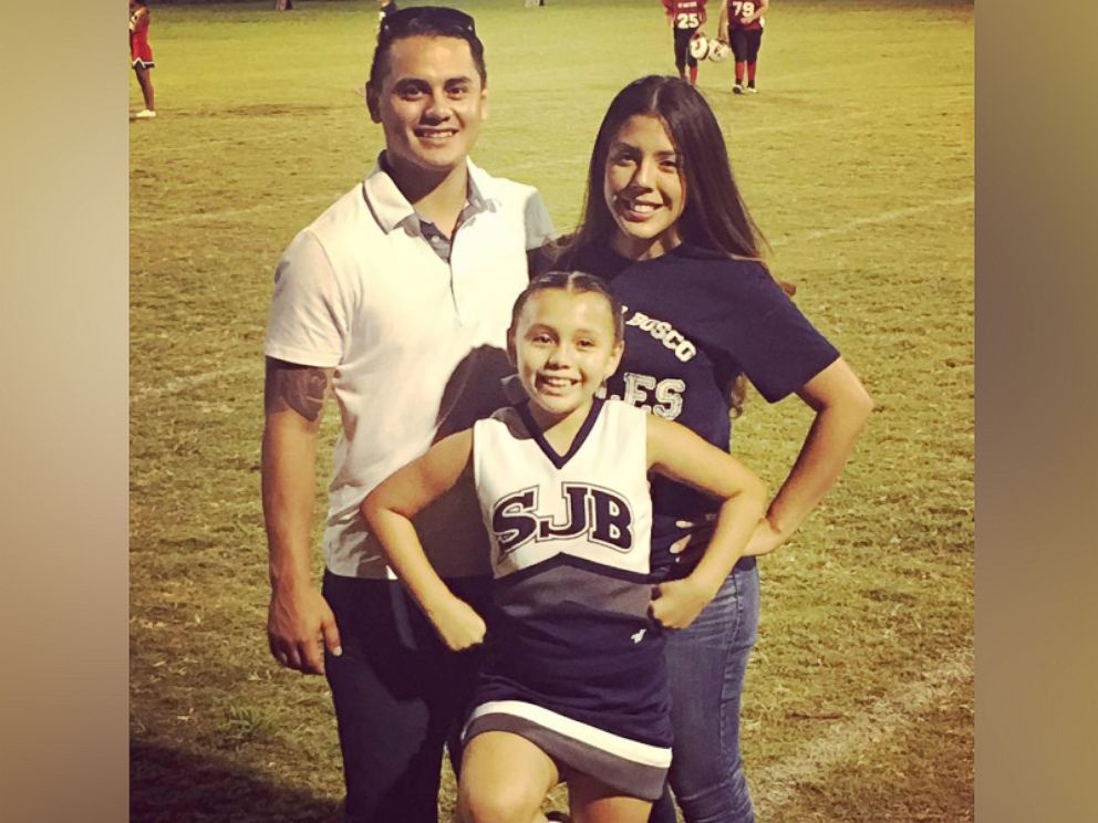 PHOTO: Addie Rodriquez, 9, seen in an undated photo with her parents, Abel Rodriguez and Alexis Perry. 
