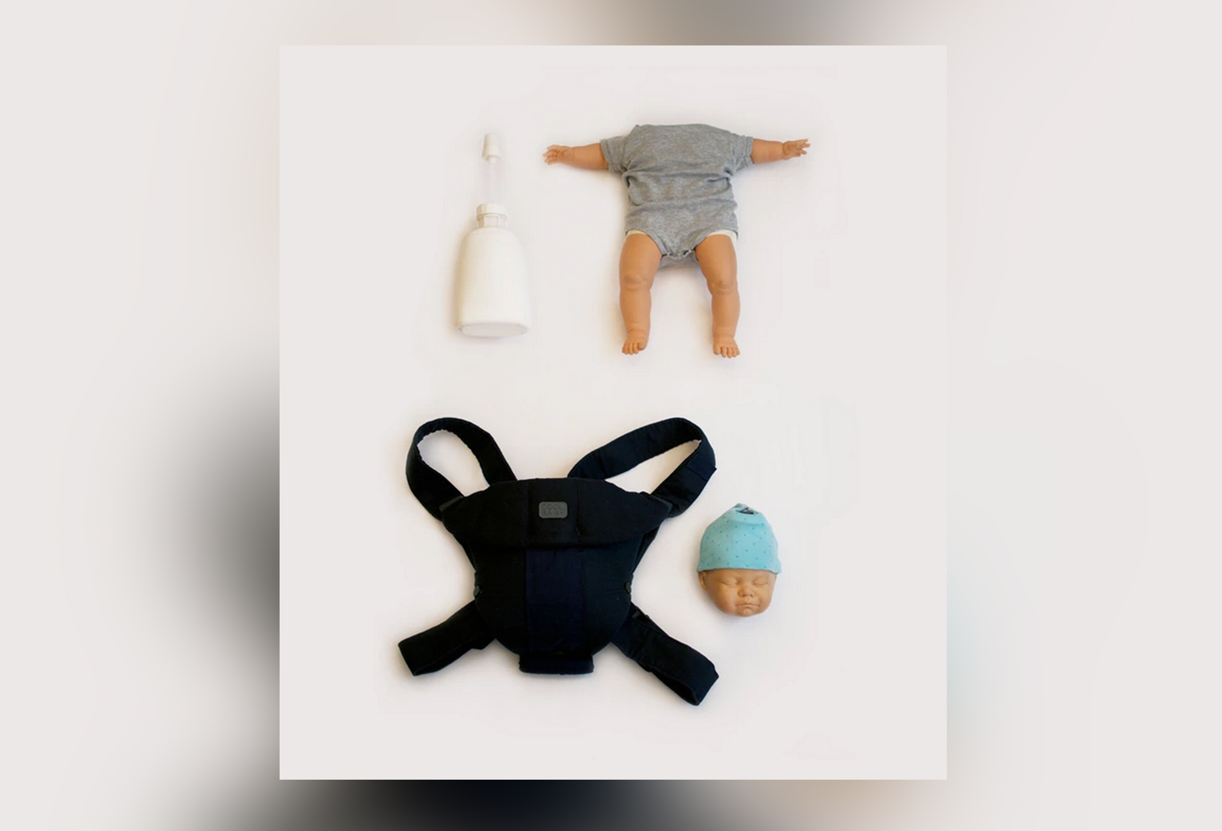 PHOTO: Simon Philion has created a Kickstarter to help manufacture his "Cool Baby" product which is a beverage insulator that looks like a baby in a carrier.