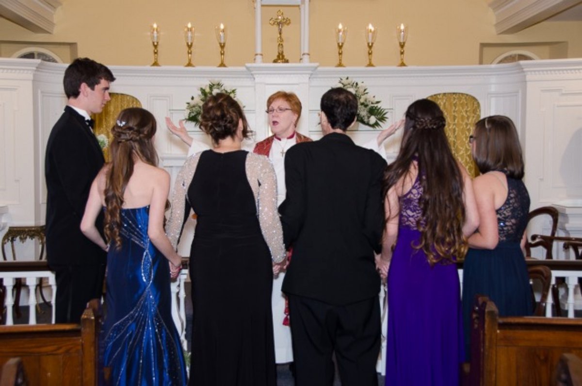 PHOTO: Ken McHugh, 47, fulfilled his dying wish to walk his four children down the aisle on October 3.