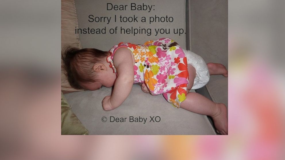 Sarah Showfety posted this photo with the caption, "Dear Baby: Sorry I took a photo instead of helping you."