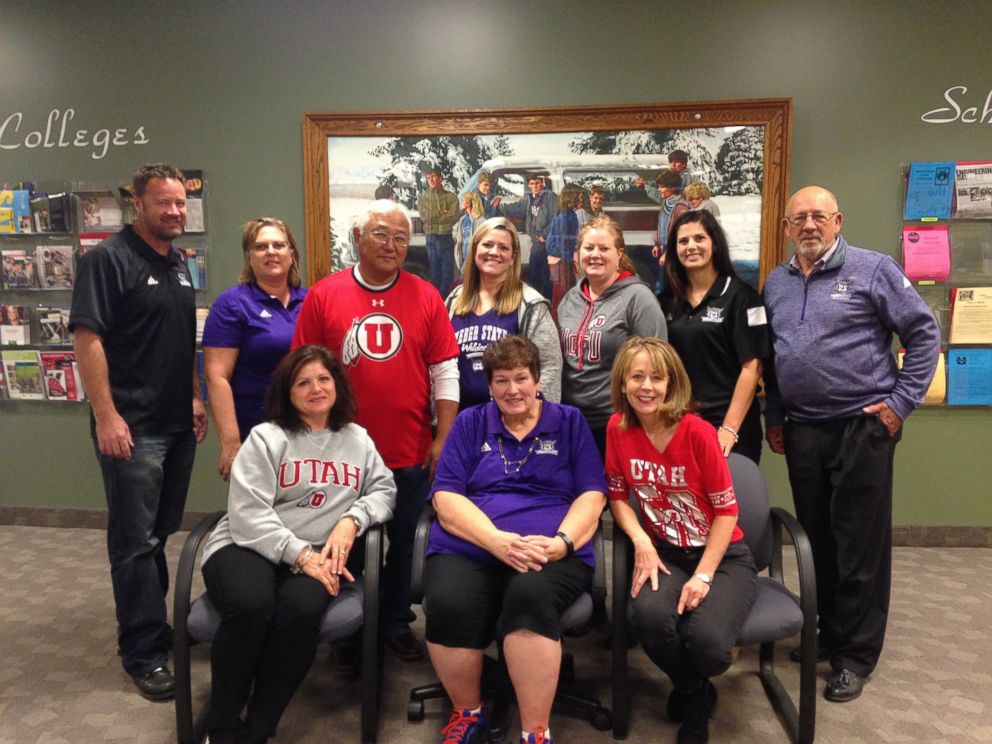 PHOTO: Staff and students at Davis High School in Kaysville, Utah raised money to send Debbie Hall, a secretary at the school, to Hawaii. 