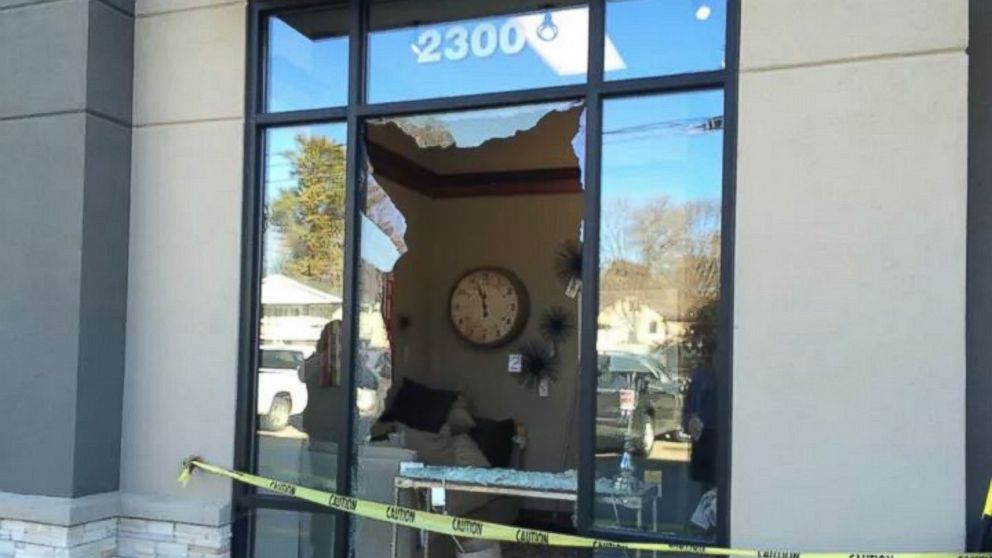 A deer crashed through the window of Simpson Furniture in Cedar Falls, Iowa., on Saturday, Oct. 25, 2014.