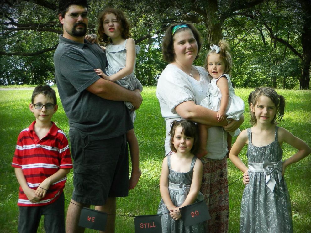 PHOTO:Whitney Walters photographed with her husband and five children.