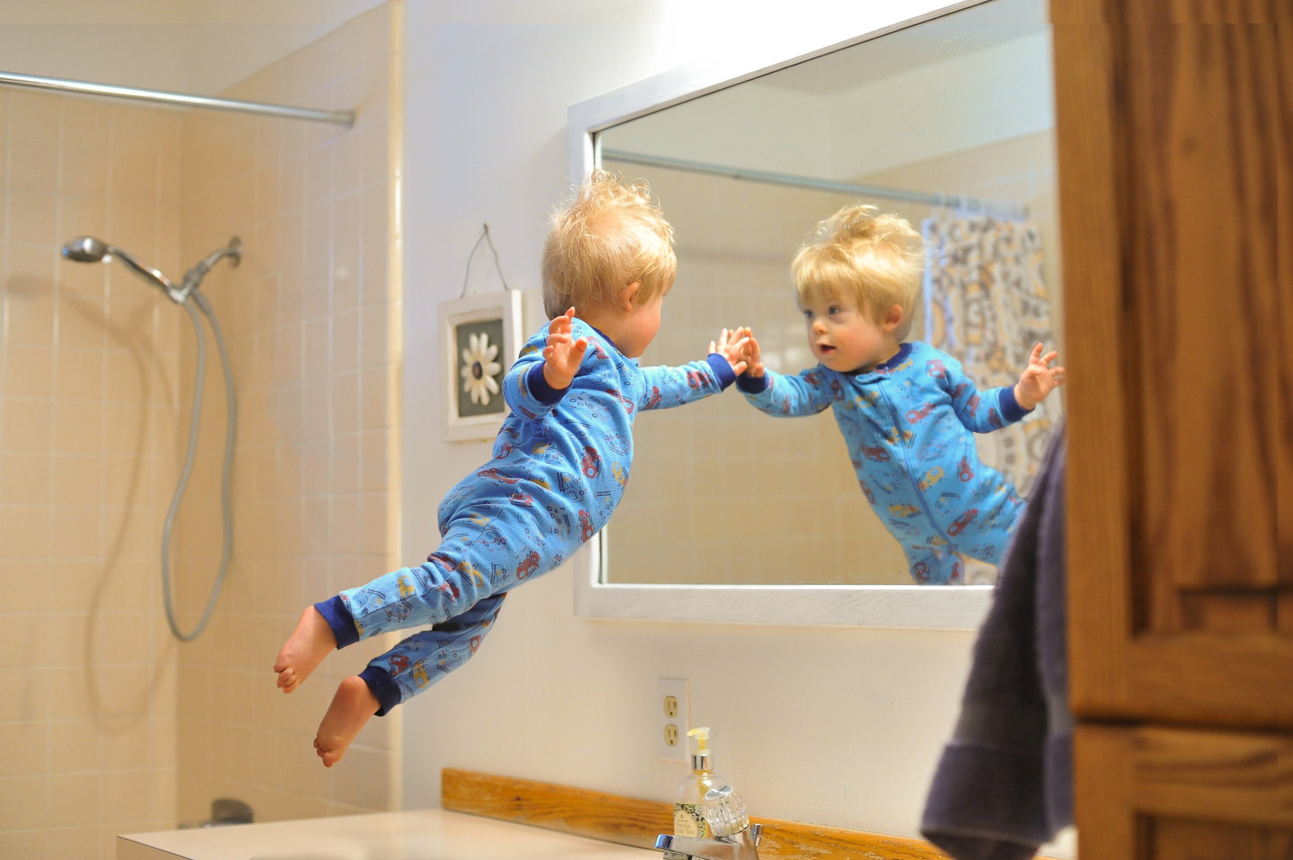 PHOTO: Wil checks himself out in the mirror first thing in the morning.