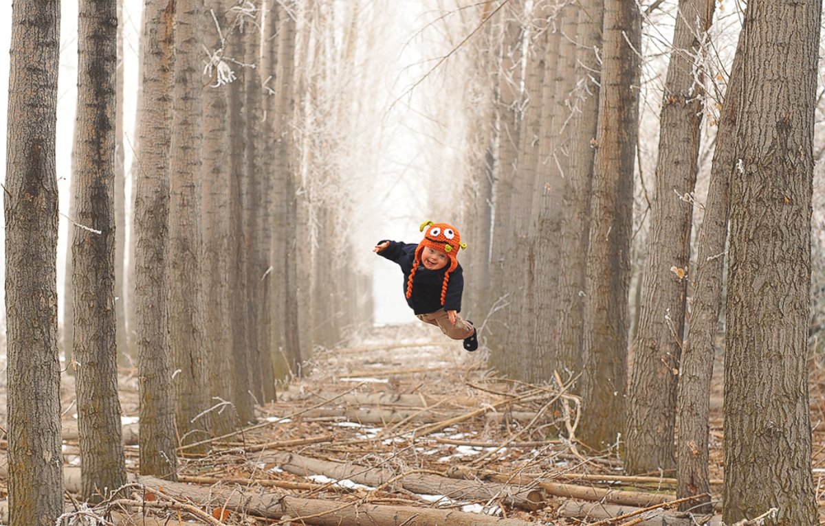 PHOTO: Wil "flies" amongst the trees.