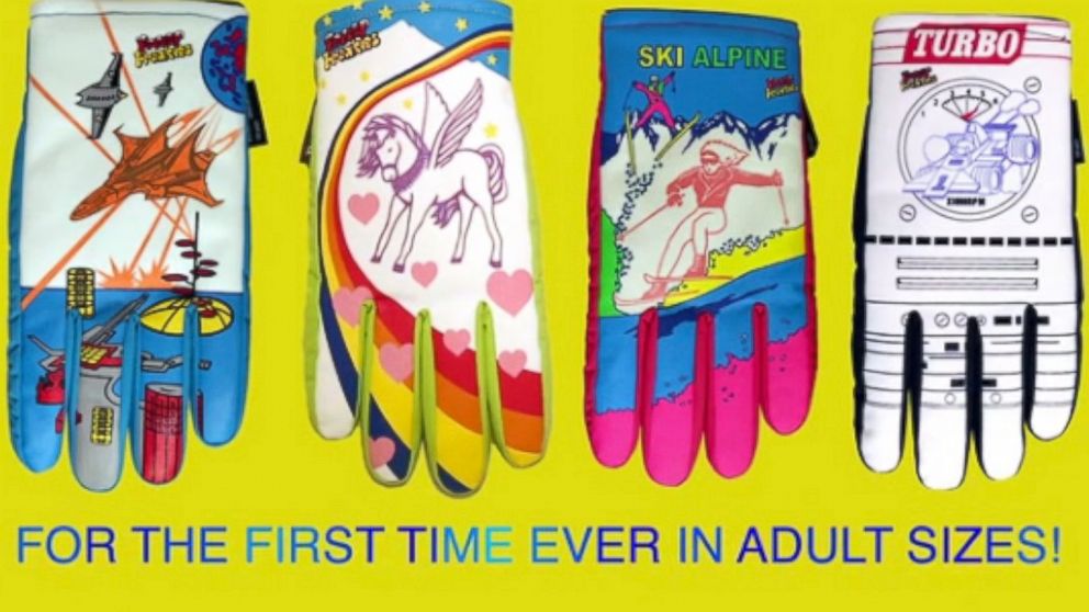 A crowd-funding campaign, "Freezy Freakies gloves - Back from the '80s. Now for adults!" has caught fire online.