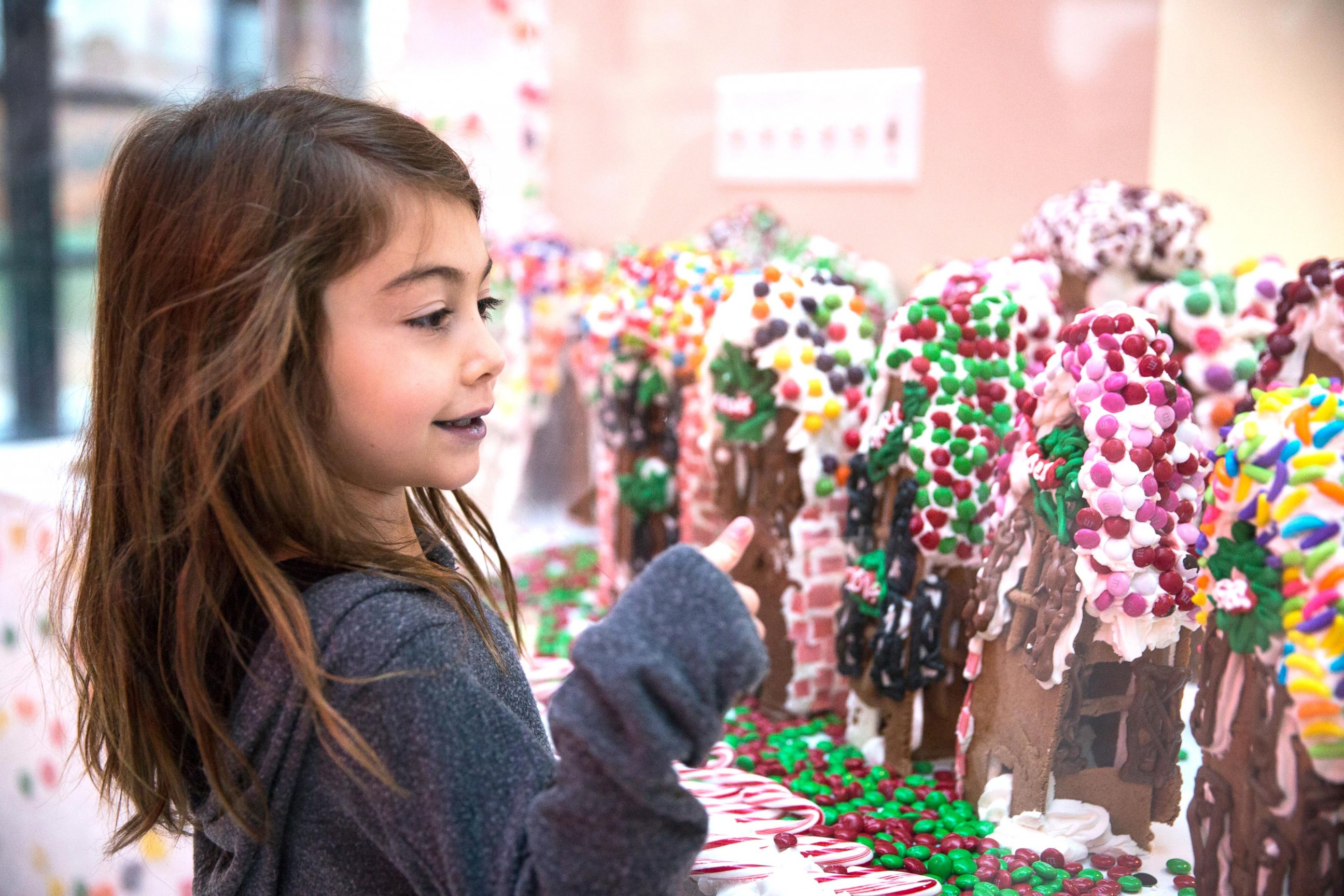 PHOTO: A girl checking out this year's "Gingerbread Lane."
