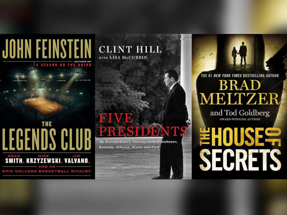 PHOTO: "The Legends Club," by Jim Calhoun, "Five Presidents," by Clint Hill, and "The House of Secrets," by Brad Meltzer are on the "GMA" summer book list.
