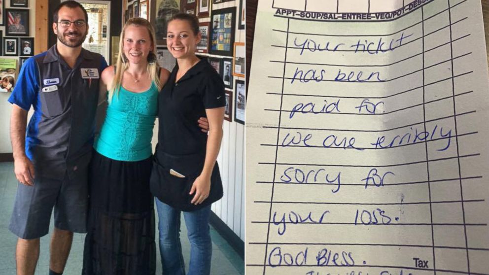 PHOTO: Kayla Lane bought her customers' meal as a way to support them after learning they had recently lost their newborn.
