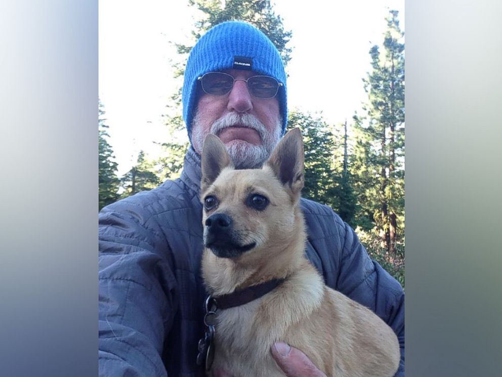 PHOTO: Jeff Douglas, a chaplain at Advanced Hospice in Sacramento, California, embarked on a 375-mile and 25-day-long hike with his 5-year-old dog Hachi, Sept. 12, 2016, to raise awareness for hospice care. 