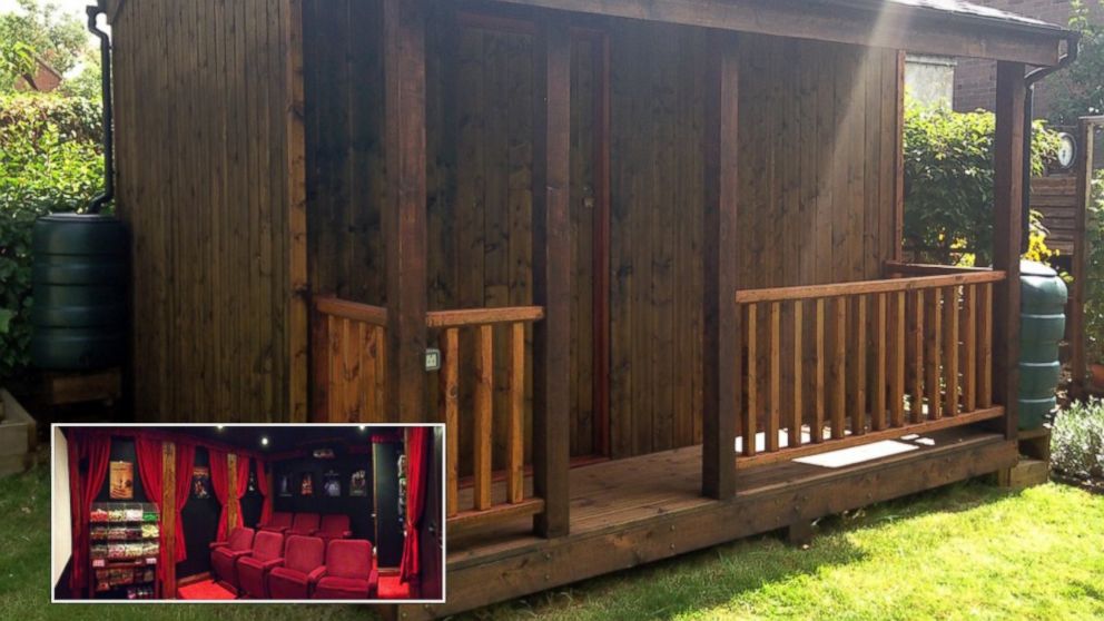 'Hobbit Hole' Friends Build Home Movie Theater in Backyard Cabin 