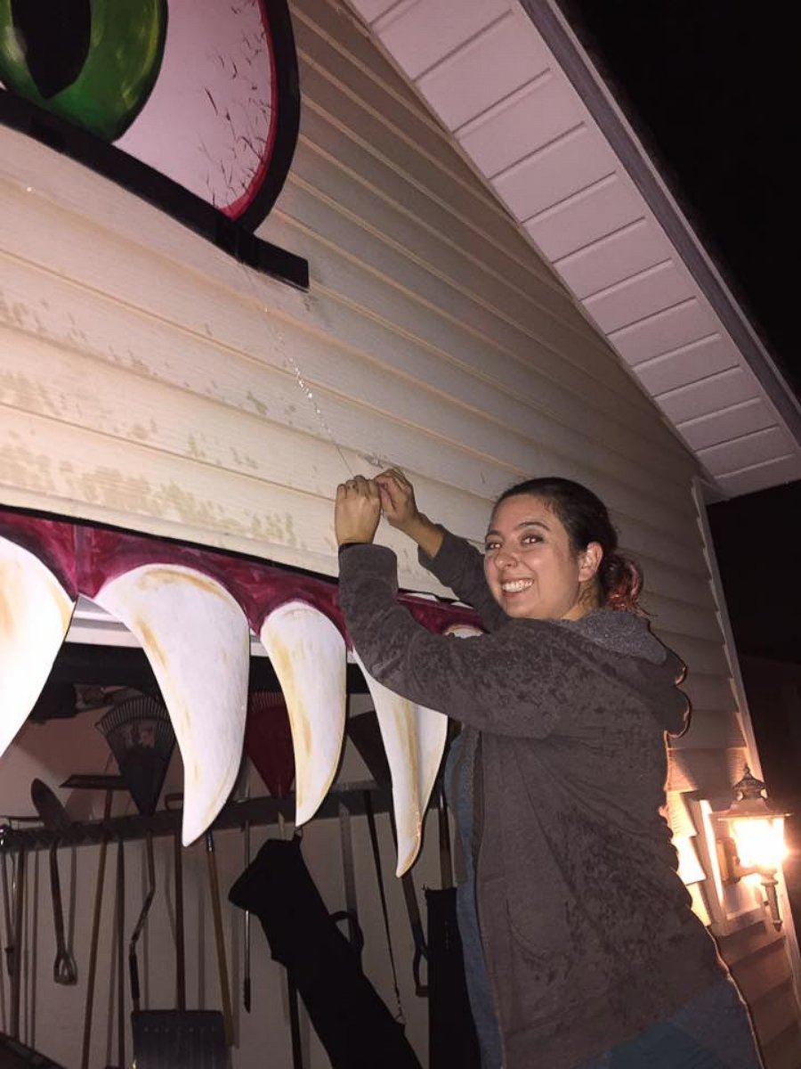 PHOTO: Amanda Pierson, 36, of Parma, Ohio transformed her garage into a monster in honor of Halloween.
