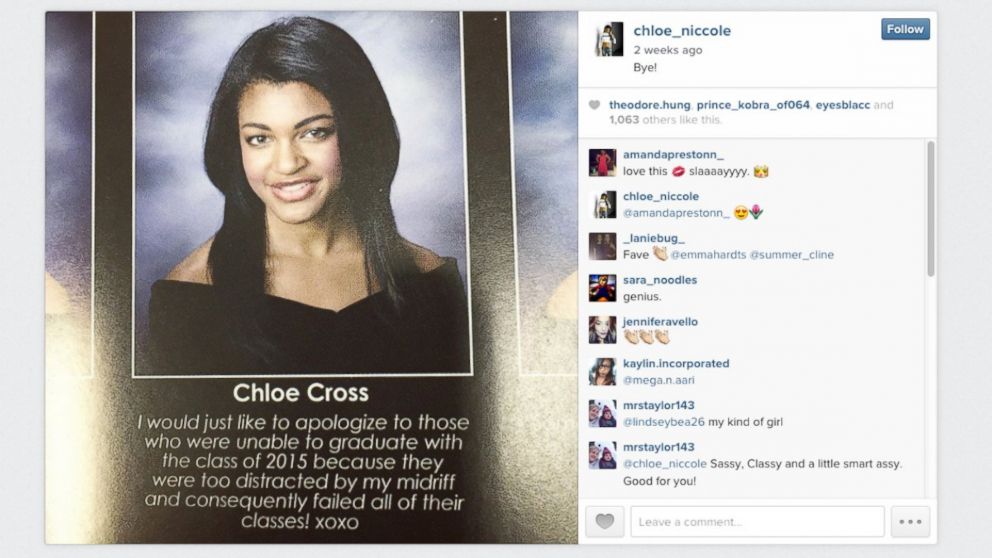 California High School Graduate Strikes Back at School Dress Code With  Yearbook Quote - ABC News