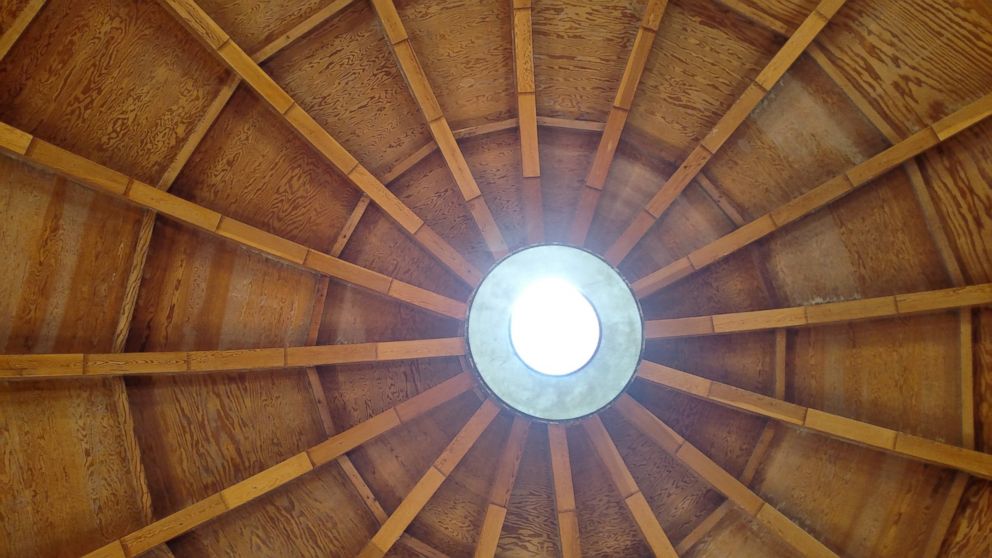 PHOTO: An open-air skylight sits at the top of the dome of the Integratron.