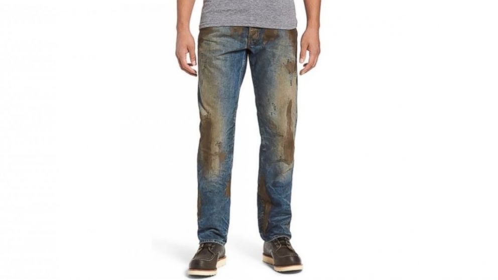 PHOTO: Nordstrom sells the "Barracuda Straight Leg Jeans" for $425, which feature fake caked-on mud.