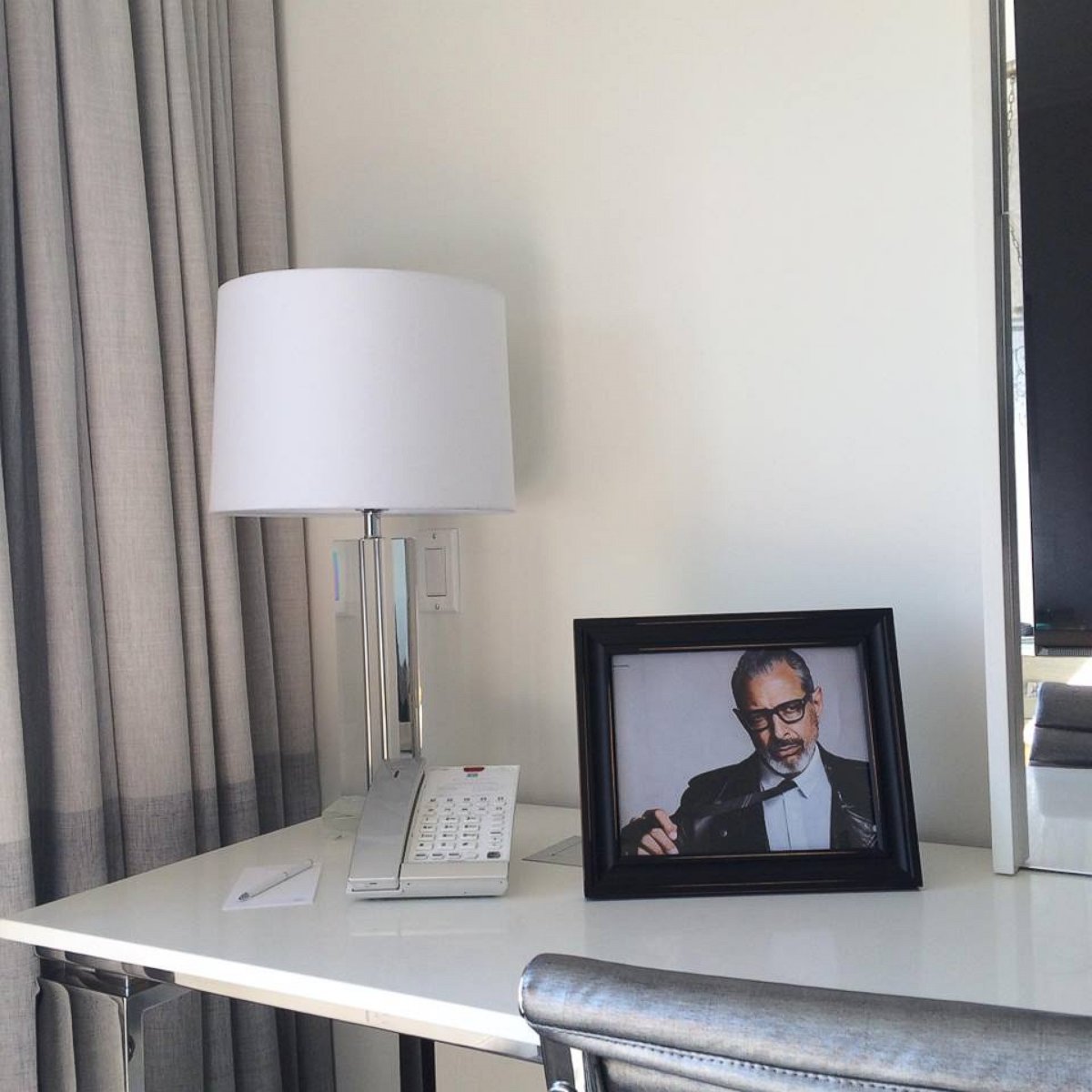 PHOTO: Man Asks for Hotel Room Adorned with Framed Pictures of Jeff Goldblum