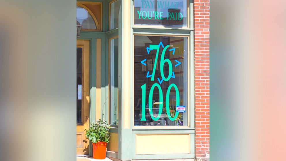 PHOTO: Less Than 100 is a traveling pop-up shop that charges men more than women to shine a light on the gender wage gap.