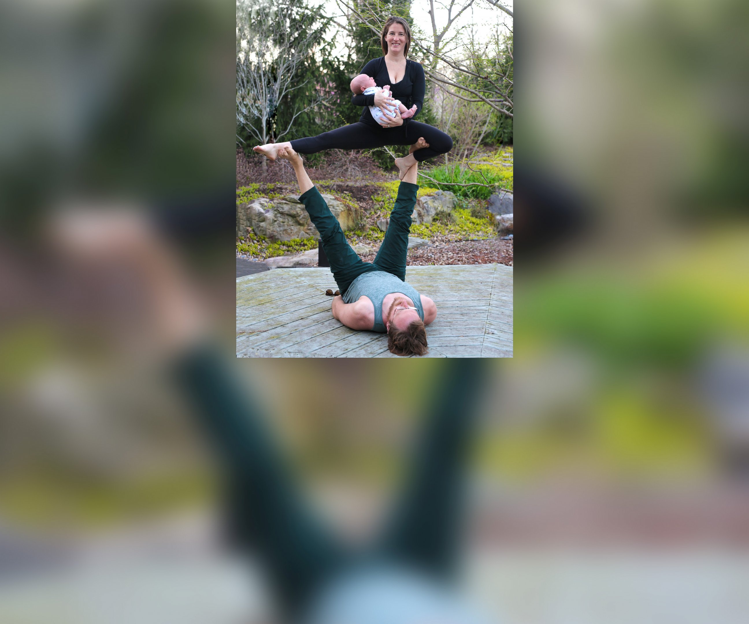 PHOTO: Lizzy Tomber practiced acroyoga up until four days before her son's birth in February.