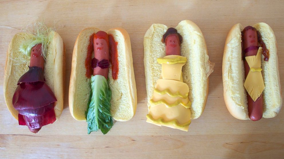 Anna Hezel and Gabriella Paiella decorated hot dogs to look like Disney princesses. 