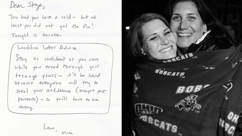 Skye Gould's mother wrote her inspiring notes in her lunchbox, which she has kept and revisted 11 years later.